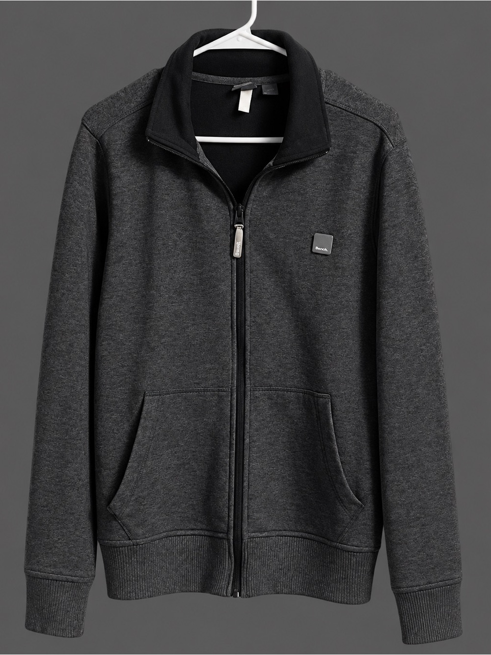 Bench Men's Charcoal Full-Zip Sweater Jacket
